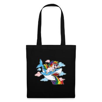 Trans Pride Shark CSD Einhorn LGBTQ - Stoffbeutel - Schwarz - Vorne
