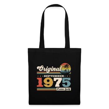 50. Geburtstag Vintage September 1975 Geschenkidee - Stoffbeutel - Schwarz - Vorne