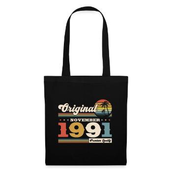 33e anniversaire Voiture classique Novembre 1991 Année 33 - Sac en tissu - noir - Devant