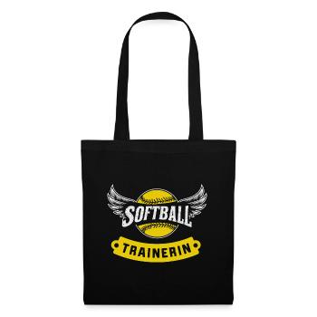 Softball-Trainerin - Stoffbeutel - Schwarz - Vorne