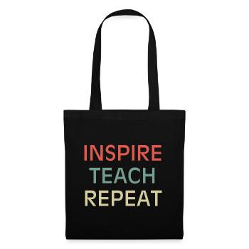 Inspire Teach Repeat | English Teacher Funny - Tote Bag - black - Front