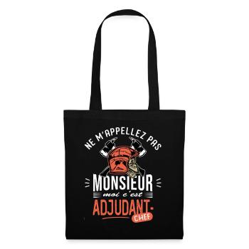 sapeurs pompiers adjudant chef drôle grade pompier - Sac en tissu - noir - Devant