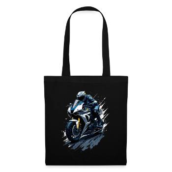 Sport motorcycle illustration - Tote Bag - black - Front