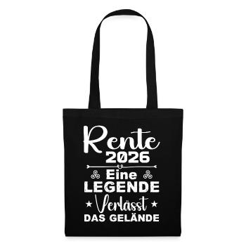 Rente 2026 - Eine Legende Verlässt Das Gelände - Stoffbeutel - Schwarz - Vorne