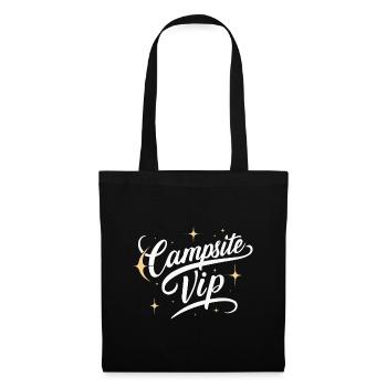 Campsite VIP Camping Camper Zelten Wandern Lustig - Stoffbeutel - Schwarz - Vorne