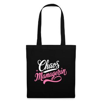Chaos-Managerin Büro Heldin Leaderin Kraft - Stoffbeutel - Schwarz - Vorne