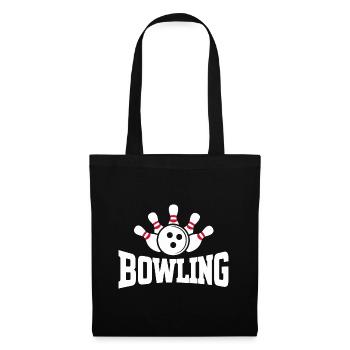 Bowling Kegeln Fanartikel Strike Spieler Pins - Stoffbeutel - Schwarz - Vorne
