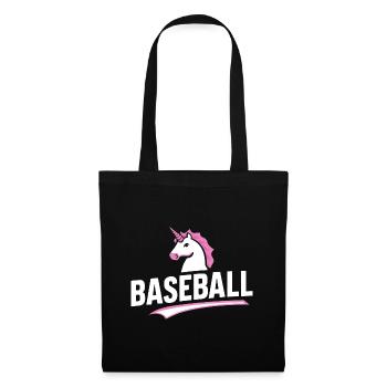 Baseball-Einhorn T-Shirt Kinder Spielzeug Magie - Stoffbeutel - Schwarz - Vorne