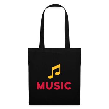 ★ Les couleurs de conception peuvent être modifiées ★ Musique (Remarque) - Sac en tissu - noir - Devant