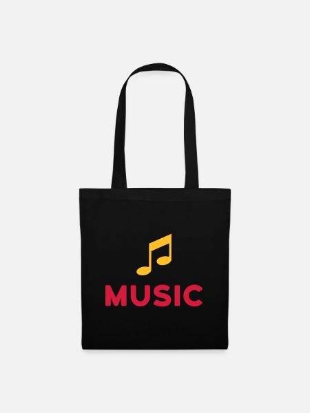 ★ Designfarben änderbar ★ Music (Note) - Stoffbeutel - Schwarz