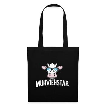 Muhviehstar Kuh Bauernhof Landwirt Geschenk - Stoffbeutel - Schwarz - Vorne