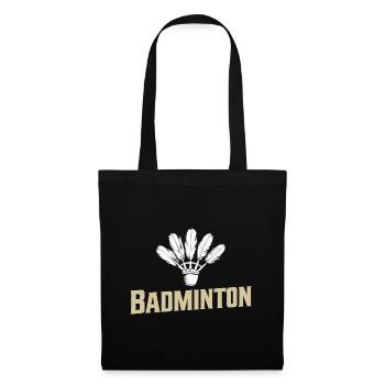 Badminton Retro Sport Vintage Federball Fan - Stoffbeutel - Schwarz - Vorne