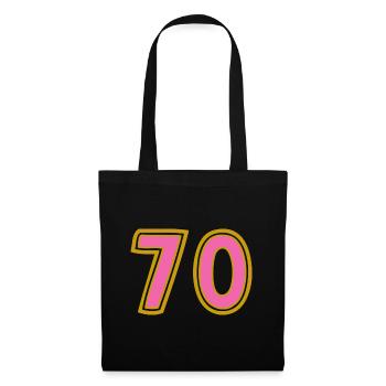70. 70 ANS. 70e ANNIVERSAIRE. ANNIVERSAIRE 70 ANS. - Sac en tissu - noir - Devant