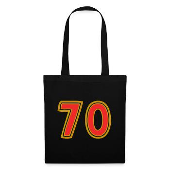 70. 70 ANS. 70e ANNIVERSAIRE. ANNIVERSAIRE 70 ANS. - Sac en tissu - noir - Devant
