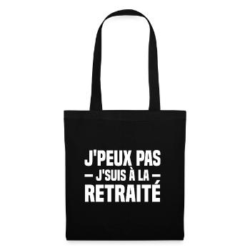 J peux pas j suis à la retraité - Sac en tissu - noir - Devant