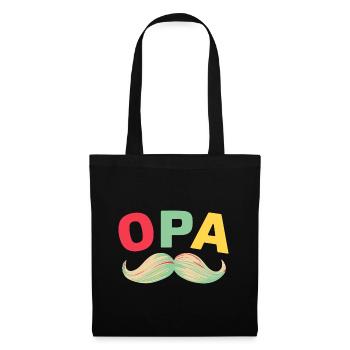 Opa Mustache Bester Opa Geburtstag Du wirst Opa - Stoffbeutel - Schwarz - Vorne