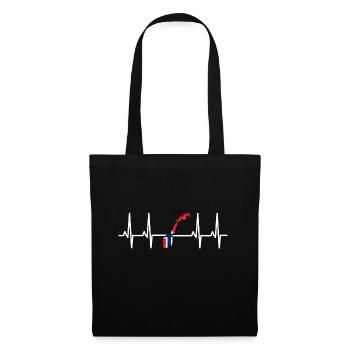 Drapeau Norvège Battement de coeur Oslo UE Europe EKG Odin - Sac en tissu - noir - Devant