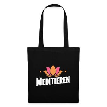 Meditation Zen Ruhe Achtsamkeit Geschenk Frieden - Stoffbeutel - Schwarz - Vorne