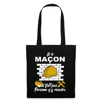 Maçon Shirt • Metier des forts • Maçon Cadeau - Sac en tissu - noir - Devant
