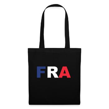 Frankreich Flagge ISO Code FRA EU - Stoffbeutel - Schwarz - Vorne