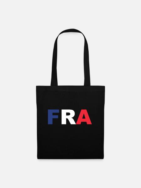 Frankreich Flagge ISO Code FRA EU - Stoffbeutel - Schwarz
