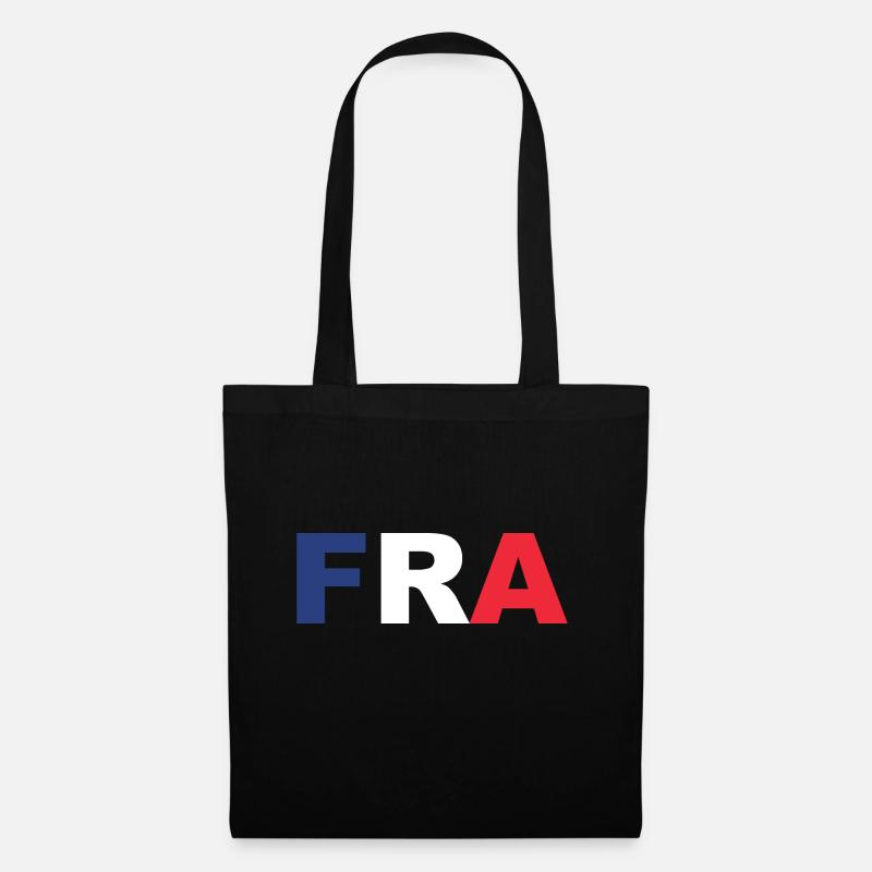 Frankreich Flagge ISO Code FRA EU - Stoffbeutel - Schwarz