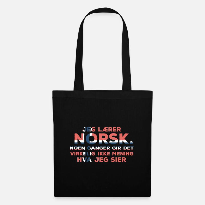 Norwegisch lernen - Stoffbeutel - Schwarz