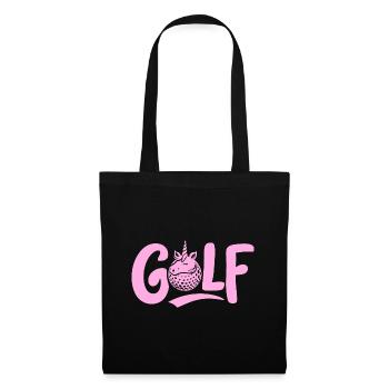Golf-Einhorn Shirt Cap Ball Fan Unique - Stoffbeutel - Schwarz - Vorne