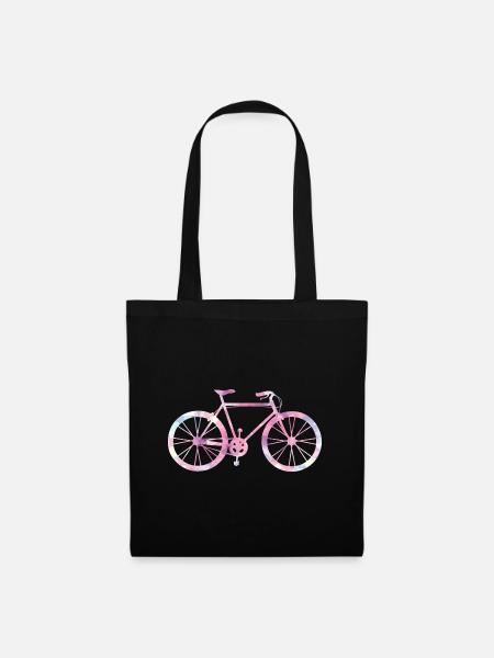 Fahrrad Frau - Stoffbeutel - Schwarz