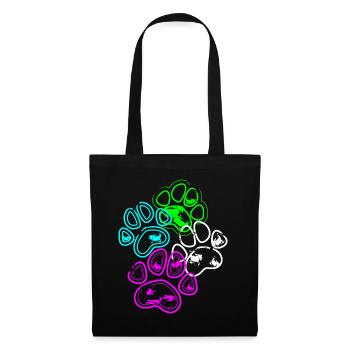 Neon-Paw Design - Stoffbeutel - Schwarz - Vorne