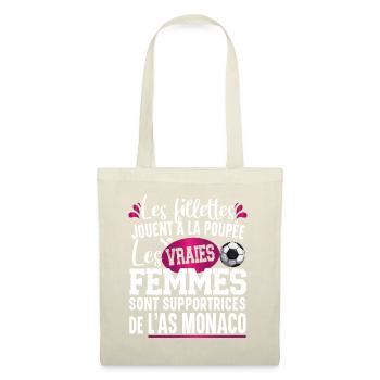 Monaco Supportrice Football Cadeau Femme Girly - Sac en tissu - nature - Devant