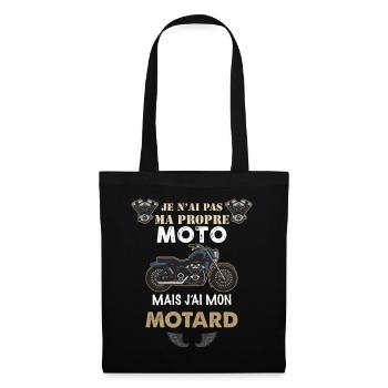 Humour Femme Motarde Cadeau Moto - Sac en tissu - noir - Devant