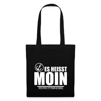 Es heisst MOIN - mit Anker [white] - Stoffbeutel - Schwarz - Vorne