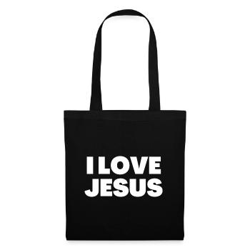 J’aime Jésus - Citations chrétiennes - Sac en tissu - noir - Devant