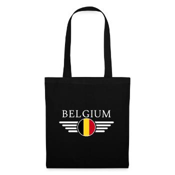 Belgien T-Shirt: Mode & Pralinen, pure Eleganz - Stoffbeutel - Schwarz - Vorne