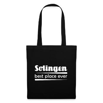 Solingen - Stadt best place ever - Stoffbeutel - Schwarz - Vorne