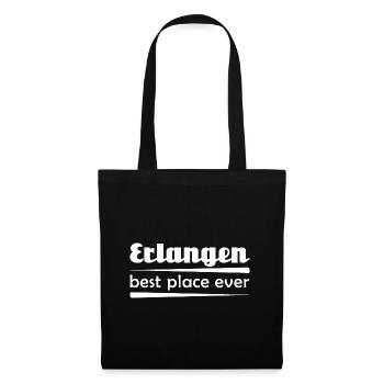 Erlangen - Stadt best place ever - Stoffbeutel - Schwarz - Vorne