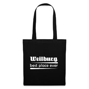 Weilburg - Stadt best place ever - Stoffbeutel - Schwarz - Vorne