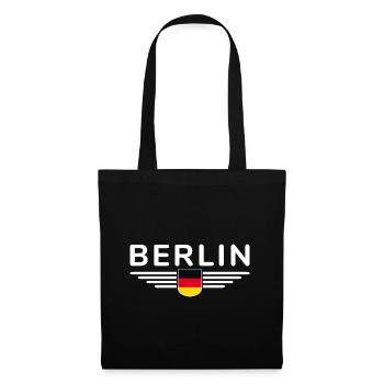Berlin Deutschland Fan Outfit Design T Shirt - Stoffbeutel - Schwarz - Vorne
