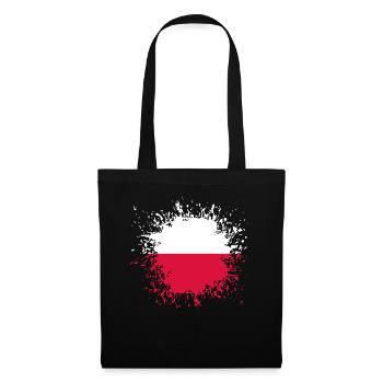 Pologne drapeau tache tache éclaboussures peinture tache - Sac en tissu - noir - Devant