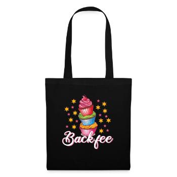 Backfee Bäcker Hobbybäcker Cupcake Muffin Torten - Stoffbeutel - Schwarz - Vorne