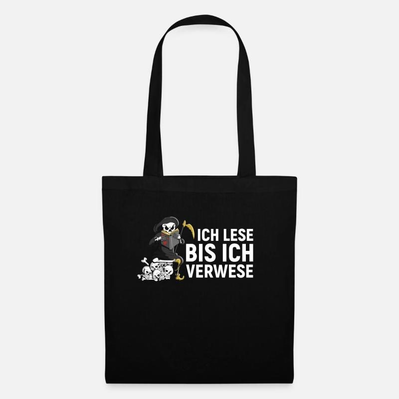 Ich lese bis ich verwese Bücher Leseratte - Stoffbeutel - Schwarz