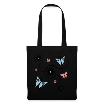 Schmetterling Frühling - Stoffbeutel - Schwarz - Hinten
