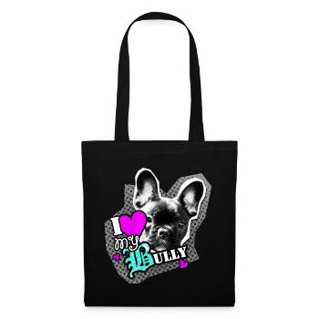 Bully - bouledogue français - Amour - Sac en tissu - noir - Dos