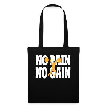 No Pain No Gain - Fitness Gym - Stoffbeutel - Schwarz - Hinten