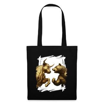 Marché boursier haussier vs baissier - Sac en tissu - noir - Dos