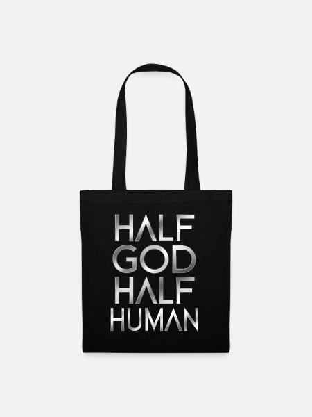 Halb Gott, halb Mensch - Stoffbeutel - Schwarz