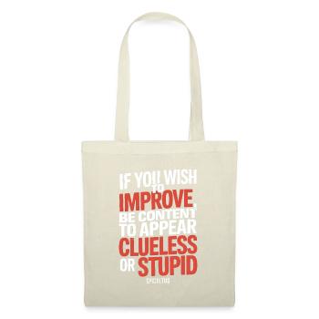 Epictetus quote "If you wish to improve be ..." - Tote Bag - nature - Back