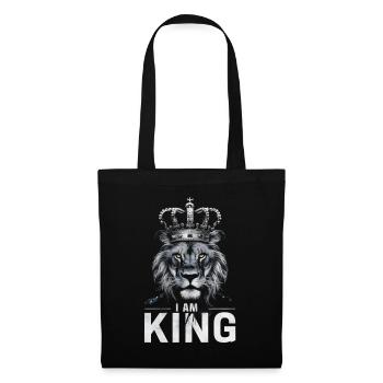 I am king lion with crown - Tote Bag - black - Back