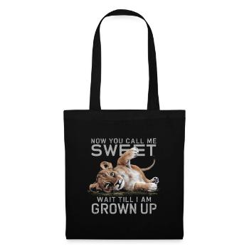 lion now you call me sweet wait till i am grown up - Tote Bag - black - Back
